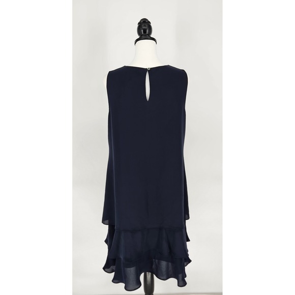 J. Jill Wearever Navy Formal Tiered Ruffle Hem Shift Dress Womens Size M NEW - Picture 5 of 9